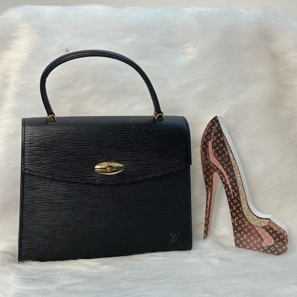 Louis Vuitton Black Epi Leather Satchel